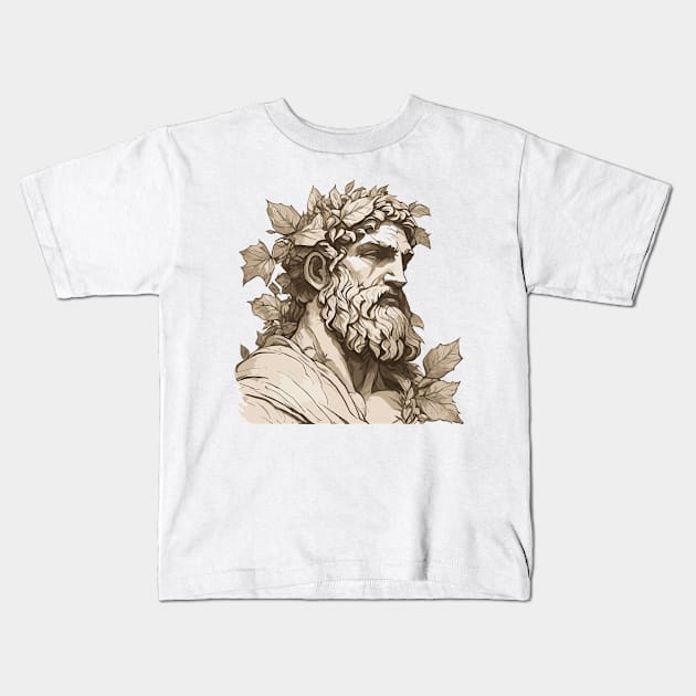 Greek God Kids T-Shirt by PurpleSpacetime